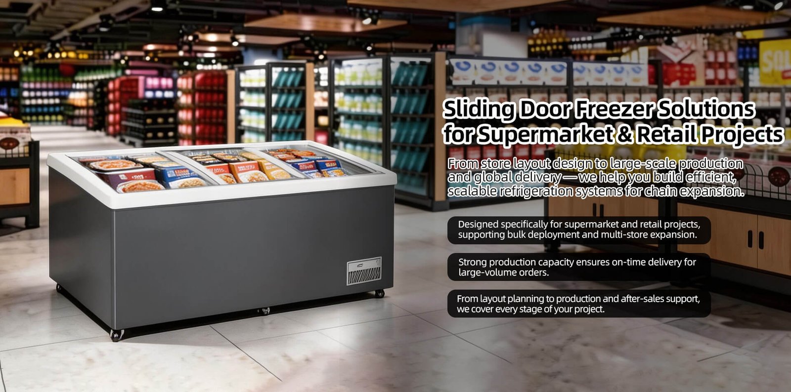 island display freezer for hypermarket